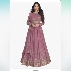 Indian/Pakistani Party Faux Georgette Anarkali for Women SMALL